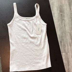 NWT Buck Mason White Surplus Rin Scoop Neck Tank Medium